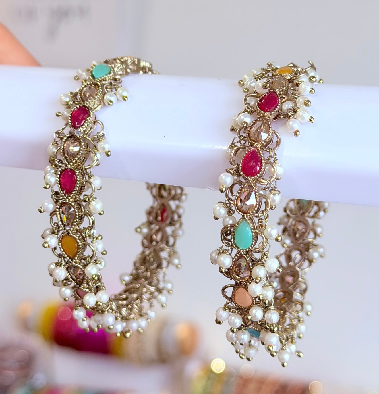 Amira Multi Colored Bangle Set-Set of Two