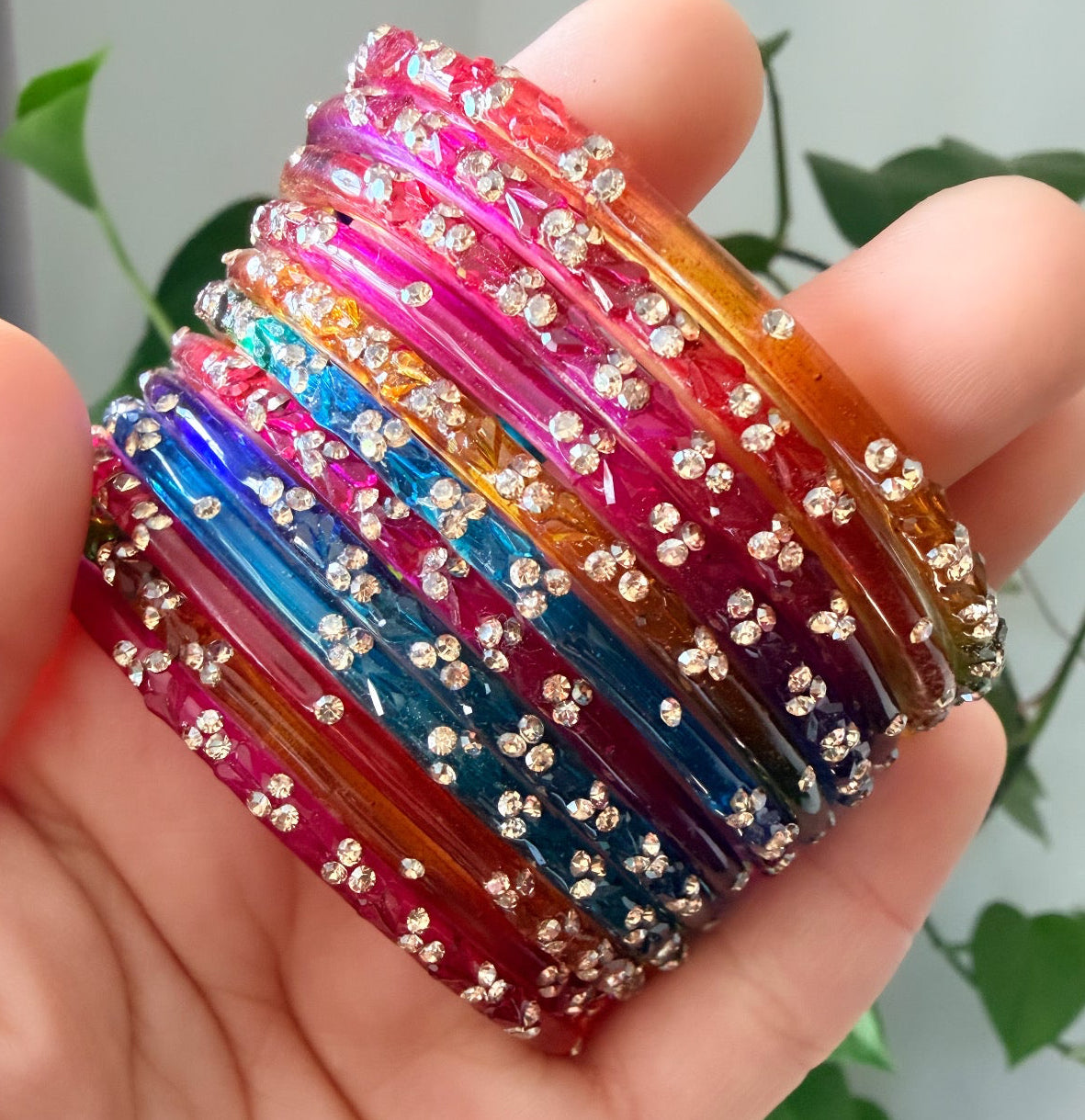 Sophia Glass Bangle Set