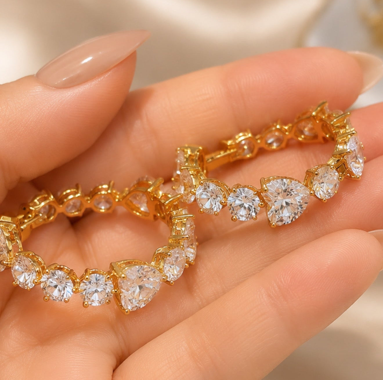 Golden VVS Clarity Premium Style Hoops
