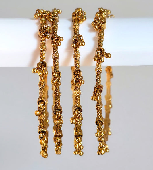 Naina Premium Gold Plated Kashmiri Ghungroo Style Bangle Set of 4
