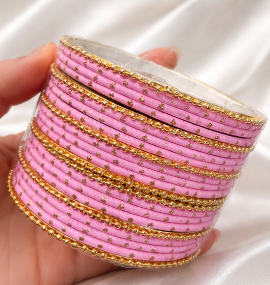 Palak Metal Dotted Bangle Set