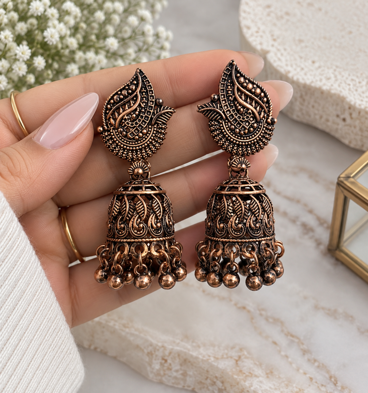 Jas Oxidized Style Earrings