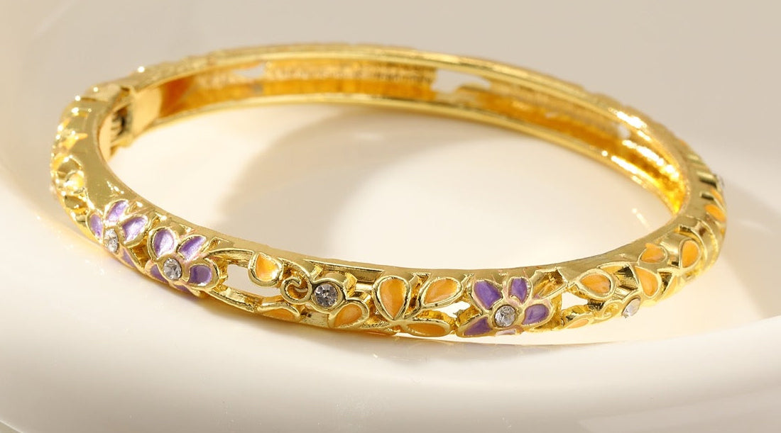 Mariam Openable Enamel Bangle Bracelet