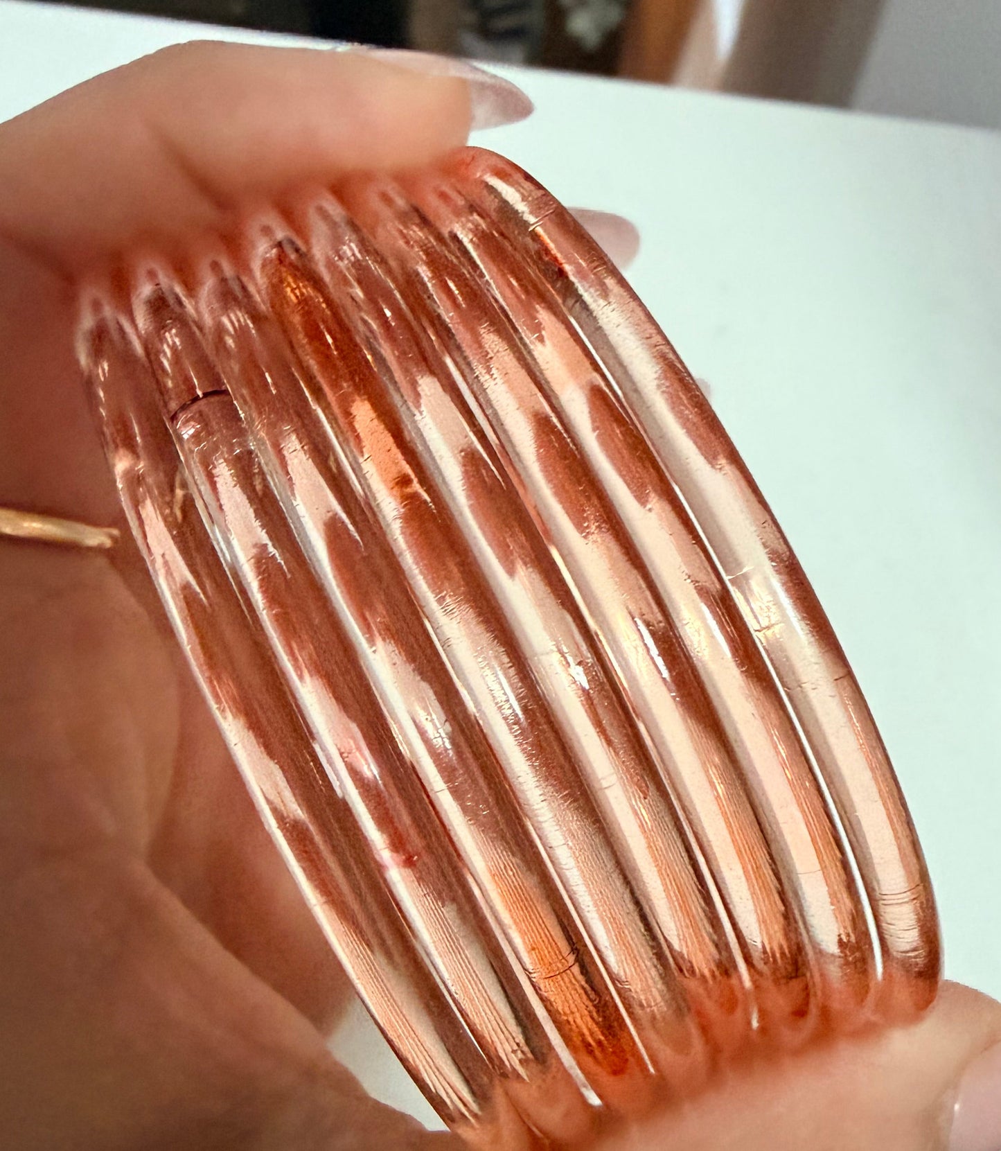 Sophia Glossy Glass Bangle Set