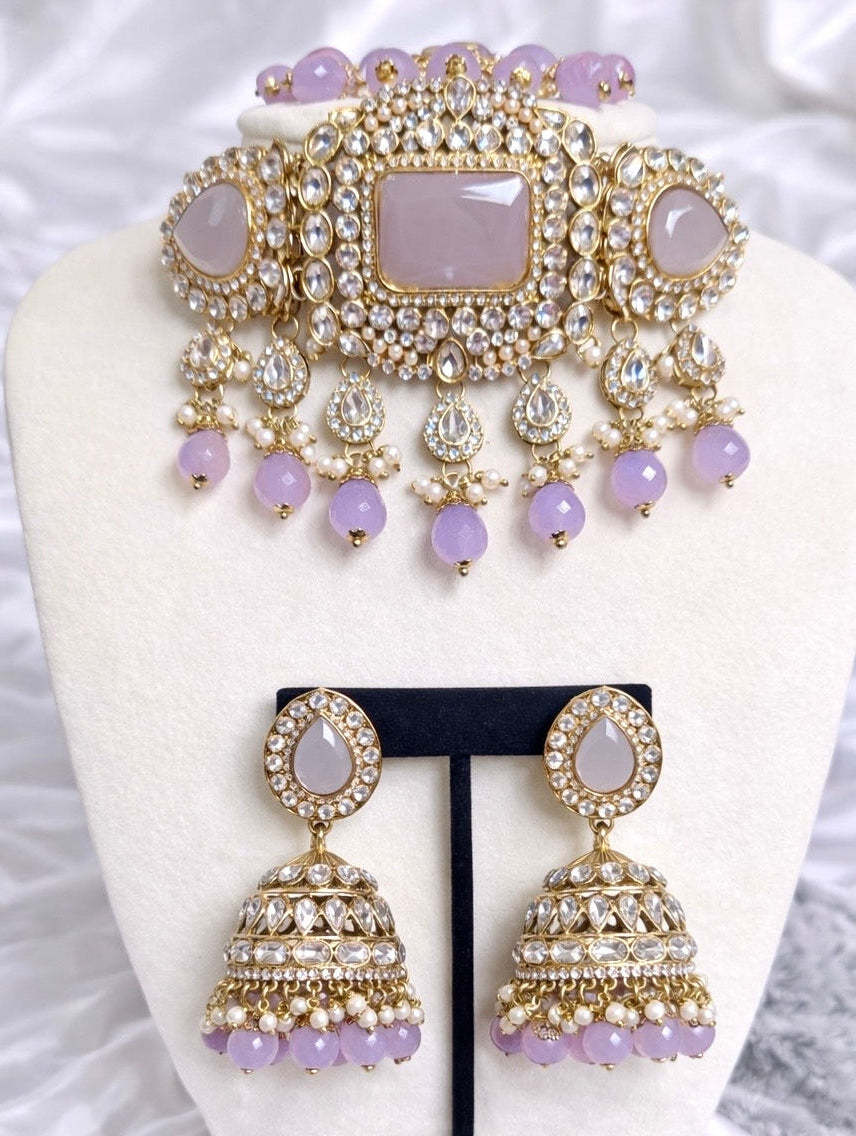 Sarya Necklace Set with Jhumkis