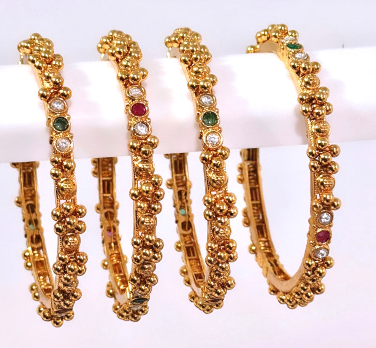Aveena Premium Gold Plated Bangle Set-Set of 4