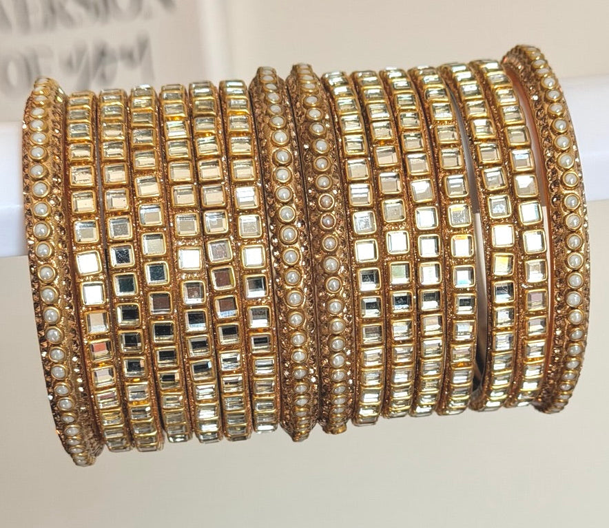 Mandy Mirror Work Bangle Set