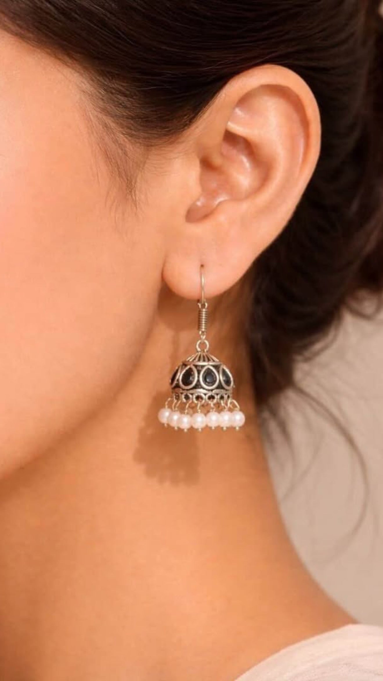 Oxidized Mini Jhumkis