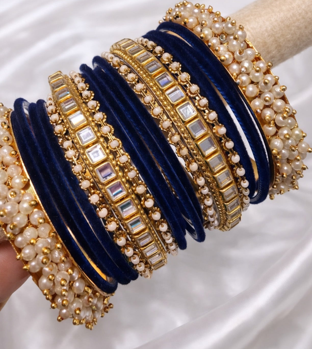 Rashmi Velvet Bangle Set