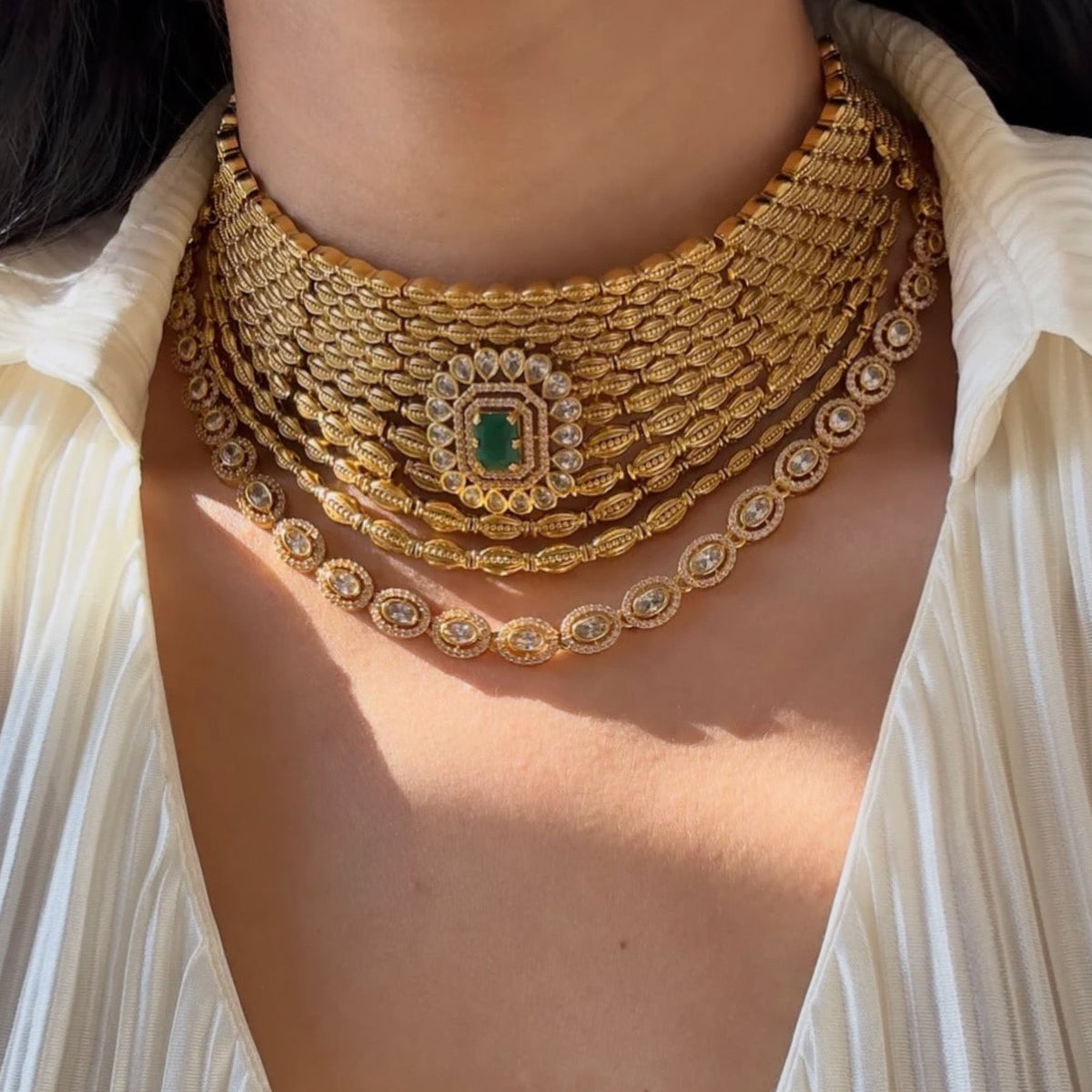Rubina Premium Gold Plated Choker Set