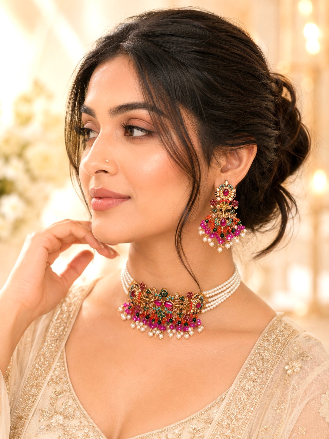 Amreen Nauratan Pakistani Choker Style Necklace Set
