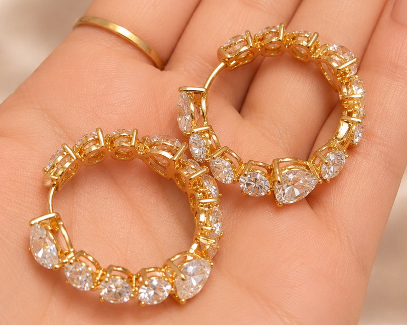 Golden VVS Clarity Premium Style Hoops