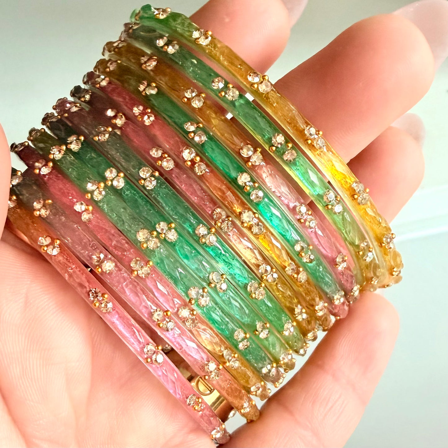Sophia Glass Bangle Set