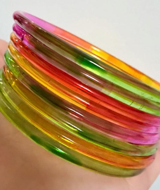 Sophia Glossy Glass Bangle Set