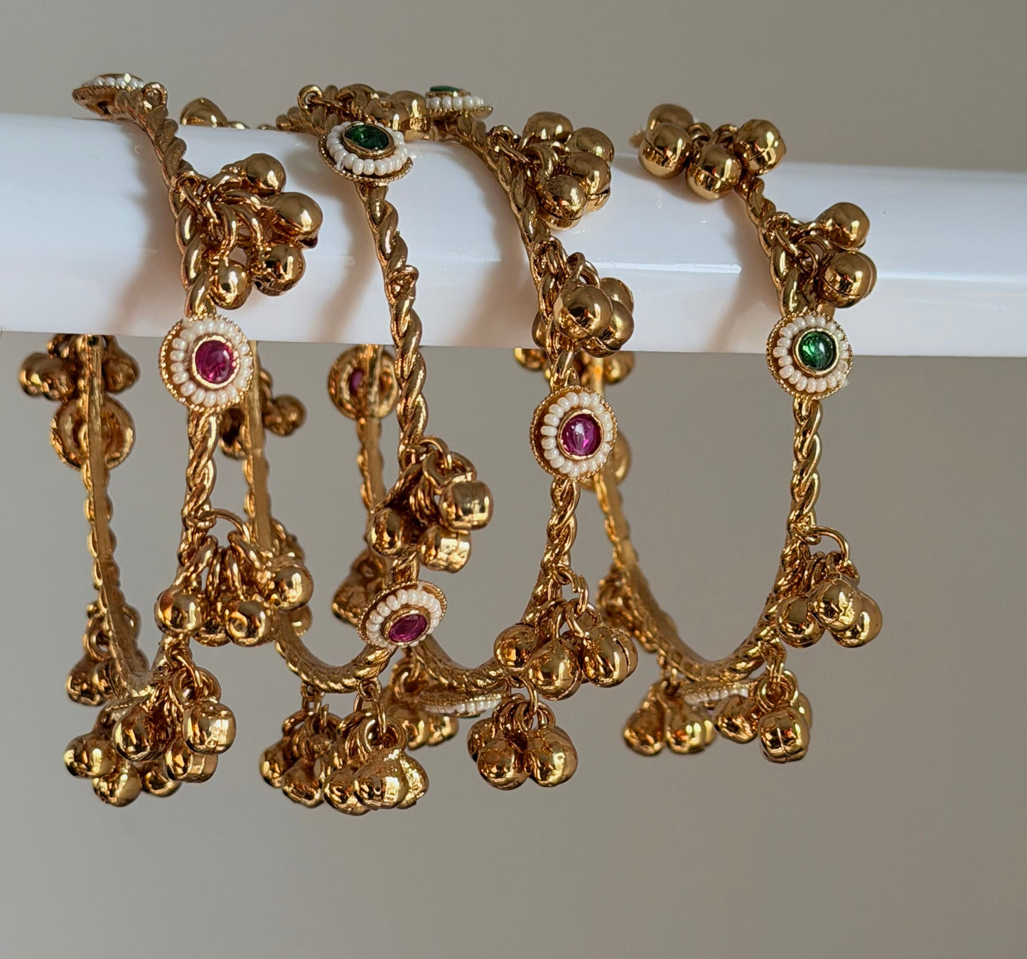 Seerat Premium Gold Plated Kashmiri Bangle Set-Set of 4 Bangles