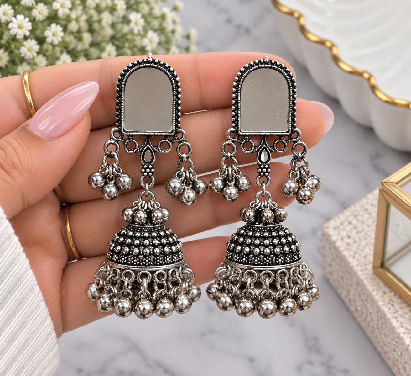 Jas Oxidized Style Earrings