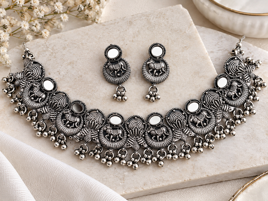 Avni Oxidized Necklace Set