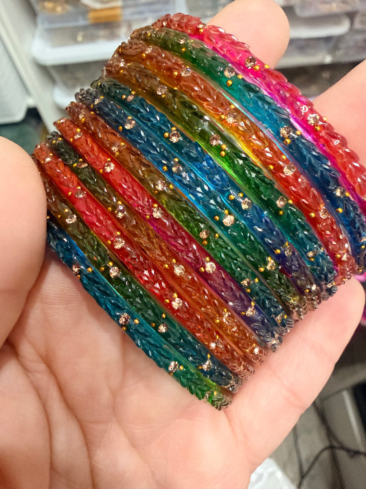 Sophia Glass Bangle Set