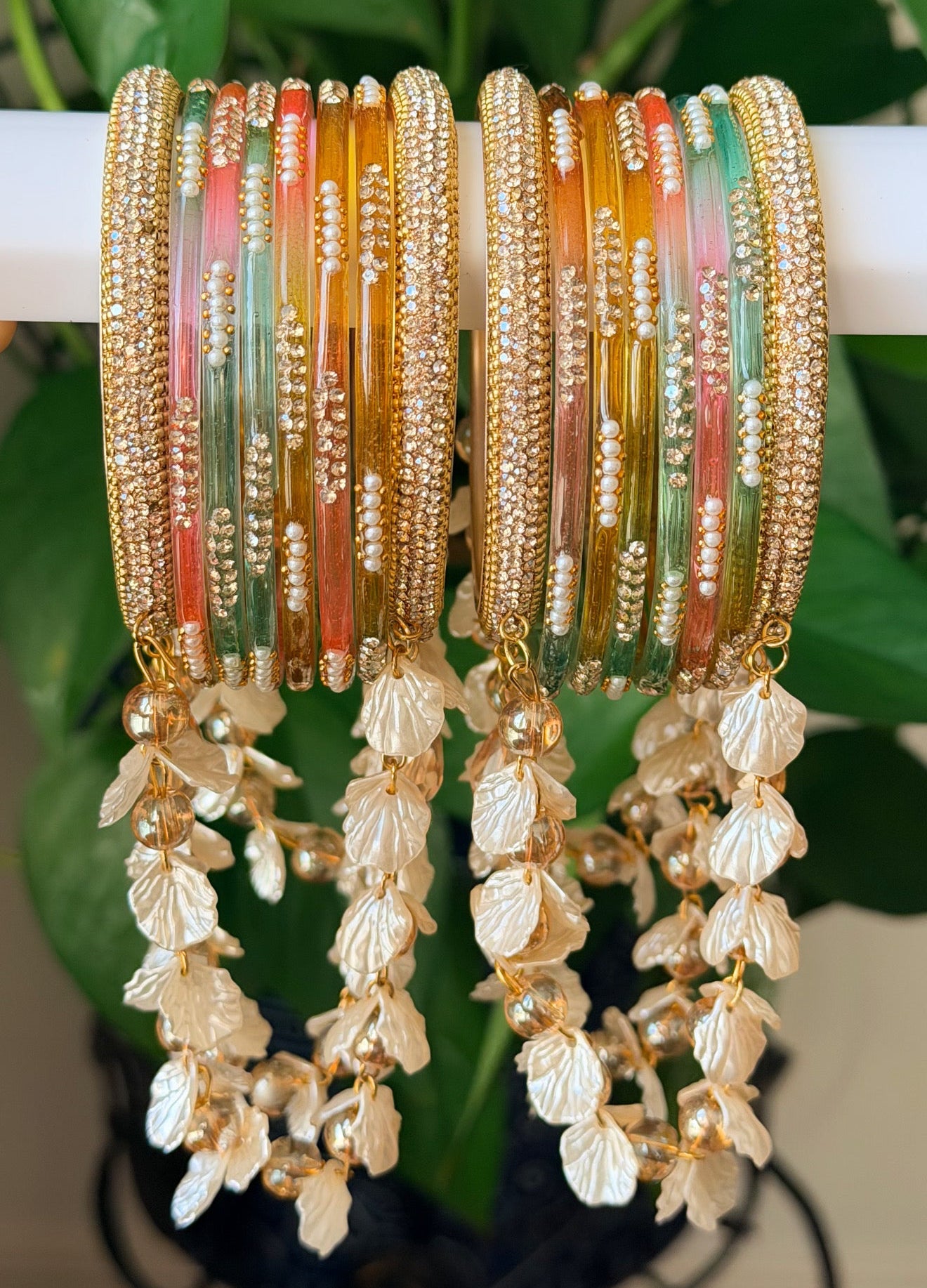 Sumaira Hanging Style Glass Bangle Set
