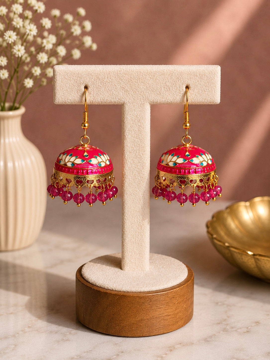Gurnoor Meenakari Jhumkis