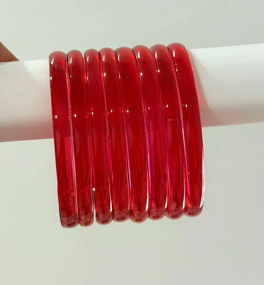 Sophia Glossy Glass Bangle Set