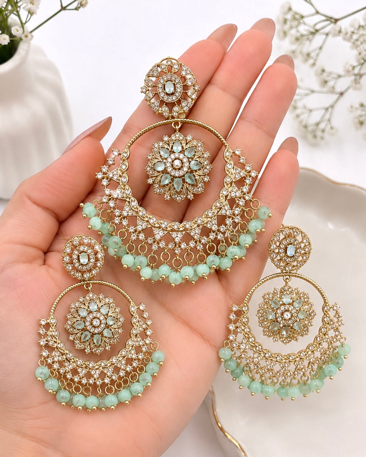 Myra Jadau Earrings & Tikka Set