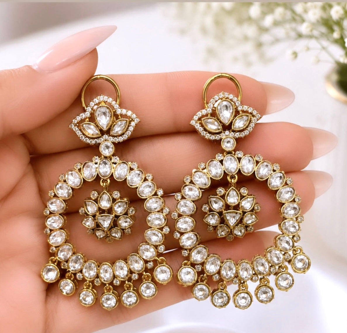 Kunika Moissanite Chandbali