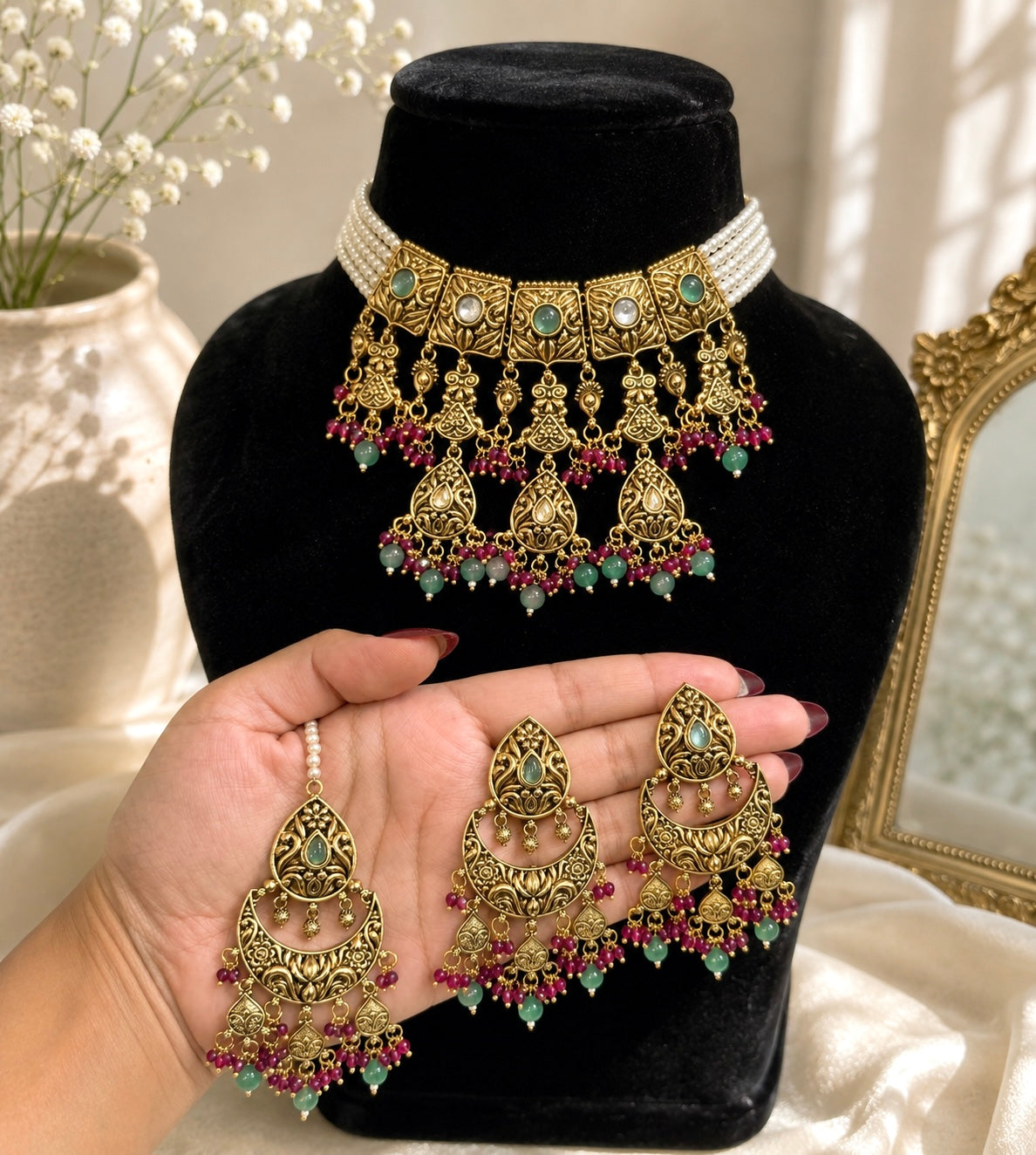 Kiara Gold Plated Necklace Set