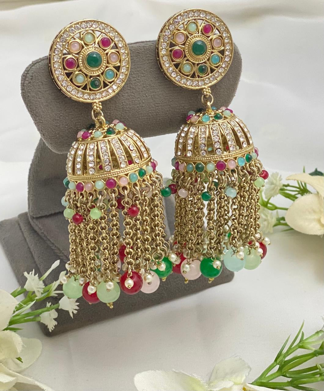 Multi Colored Chandelier Style Earrings