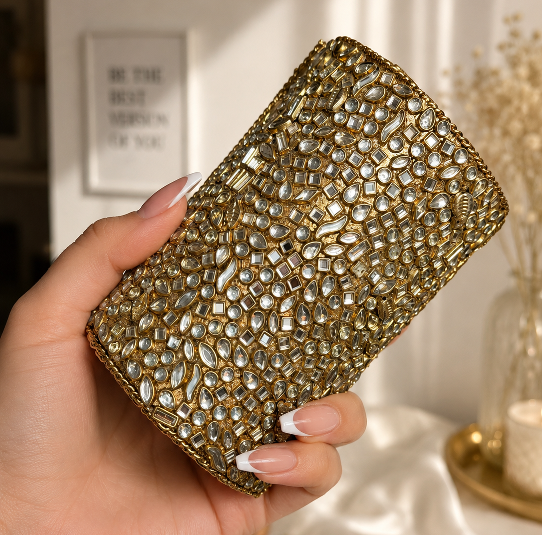 Naina Kundan Mini Clutch