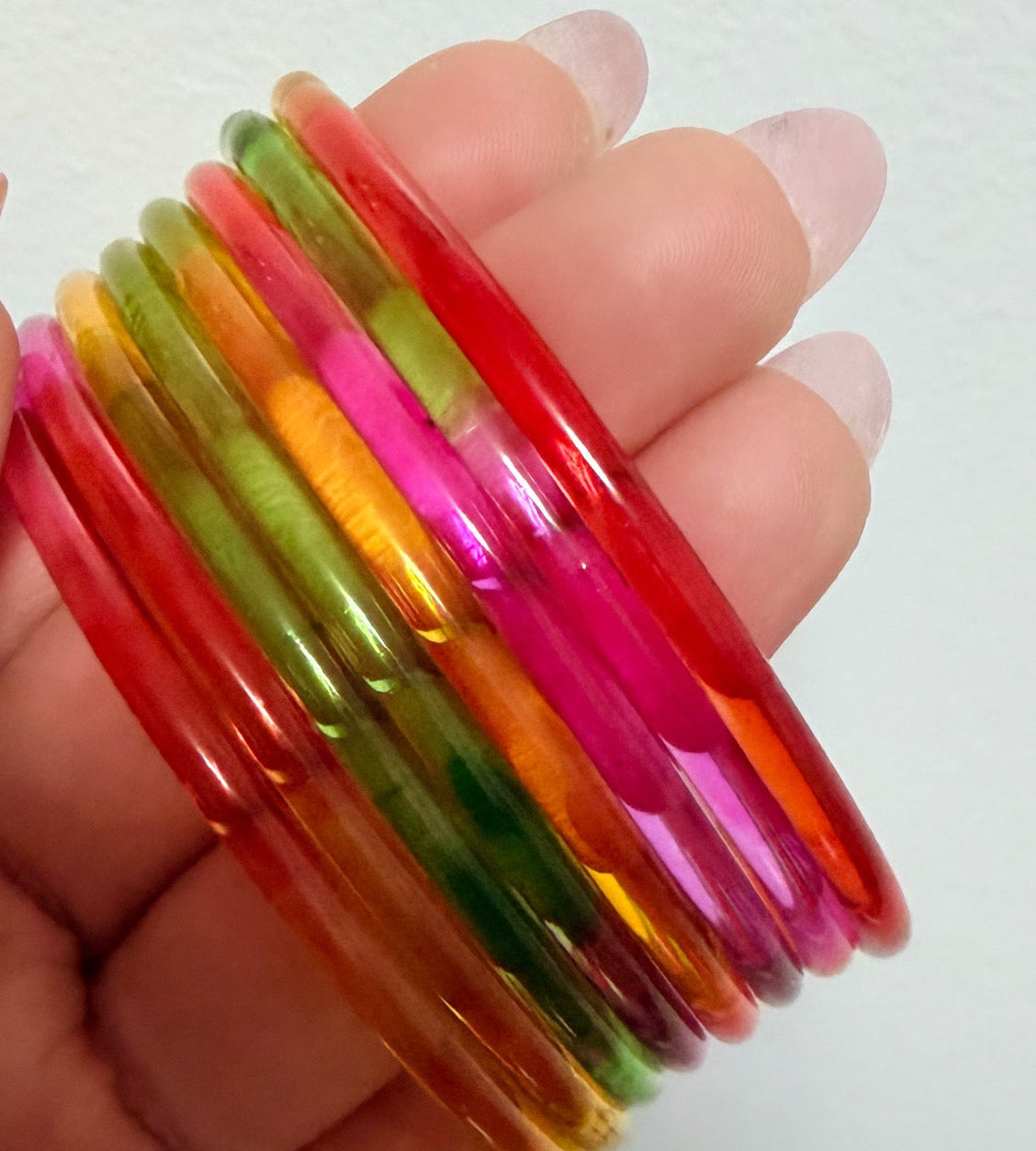 Sophia Glossy Glass Bangle Set
