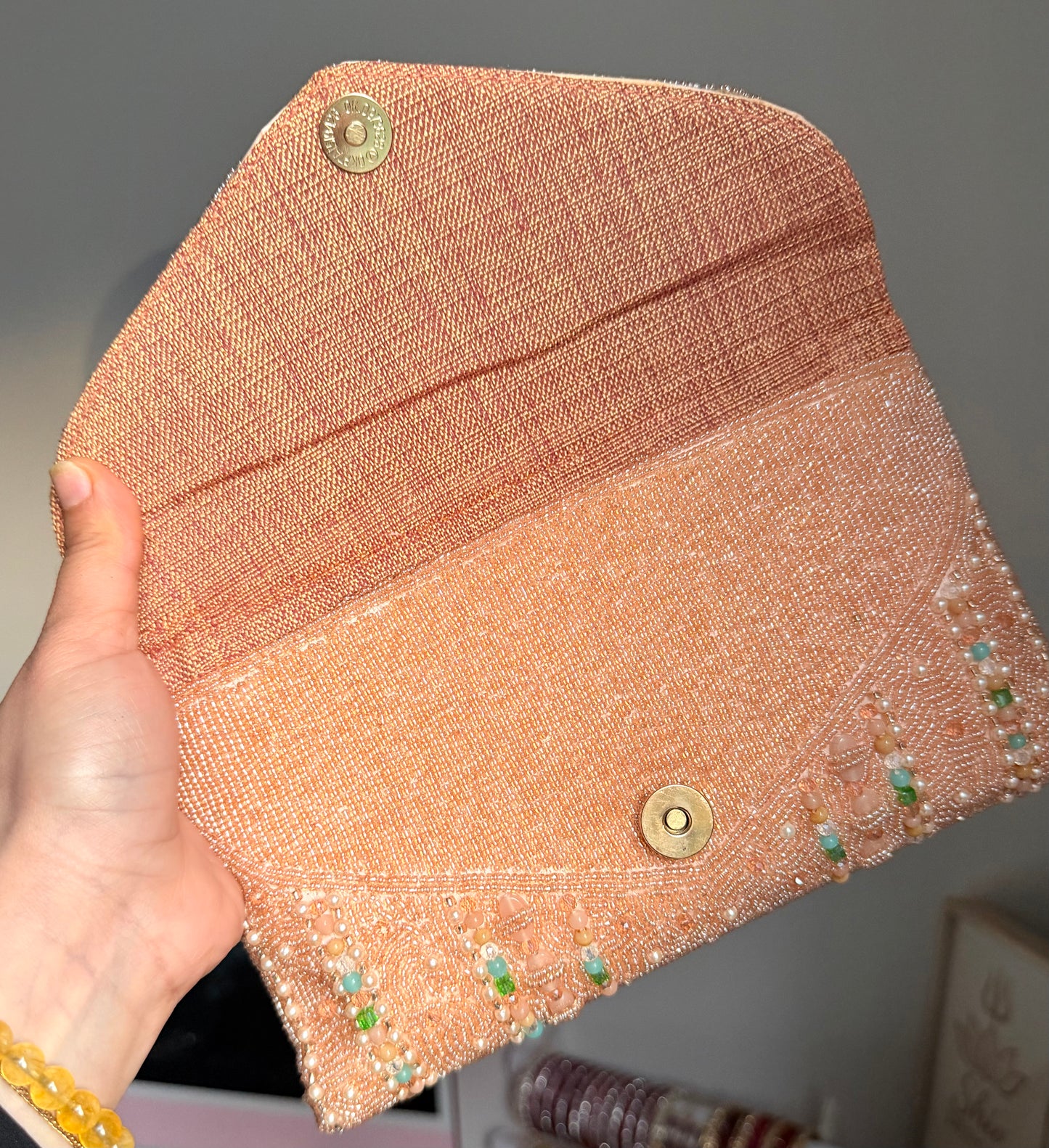 Simran Premium Quality Pearl Embroidered Beaded Clutch