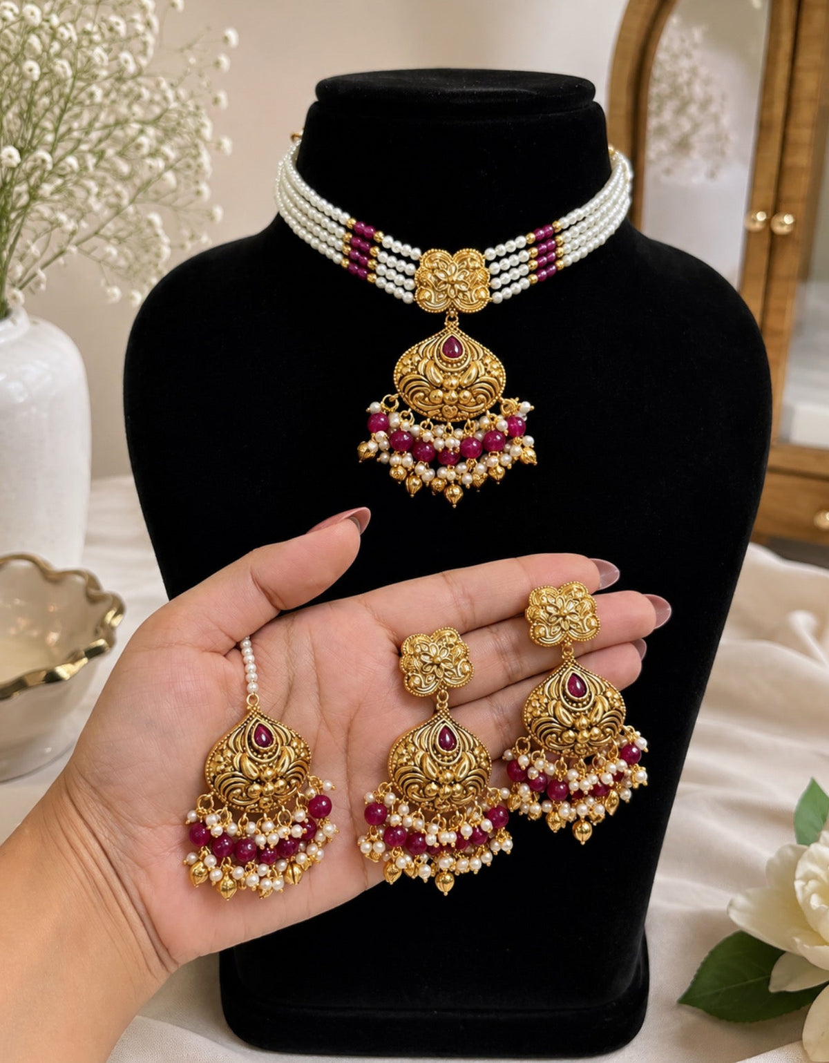 Asiya Gold Plated Choker Set