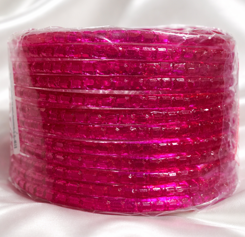 Magenta Glass Bangle Set