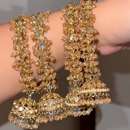 Sanjana Reverse American Diamond Jhumka Bangles-Set of 4