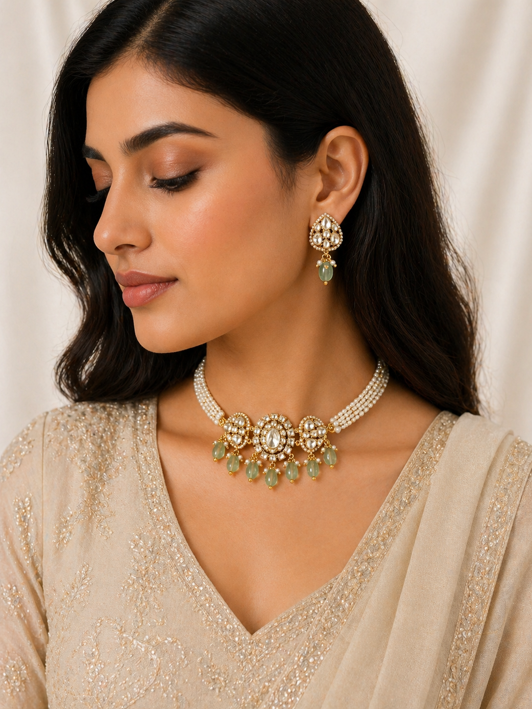 Shazia Sunheri Kundan Choker Set