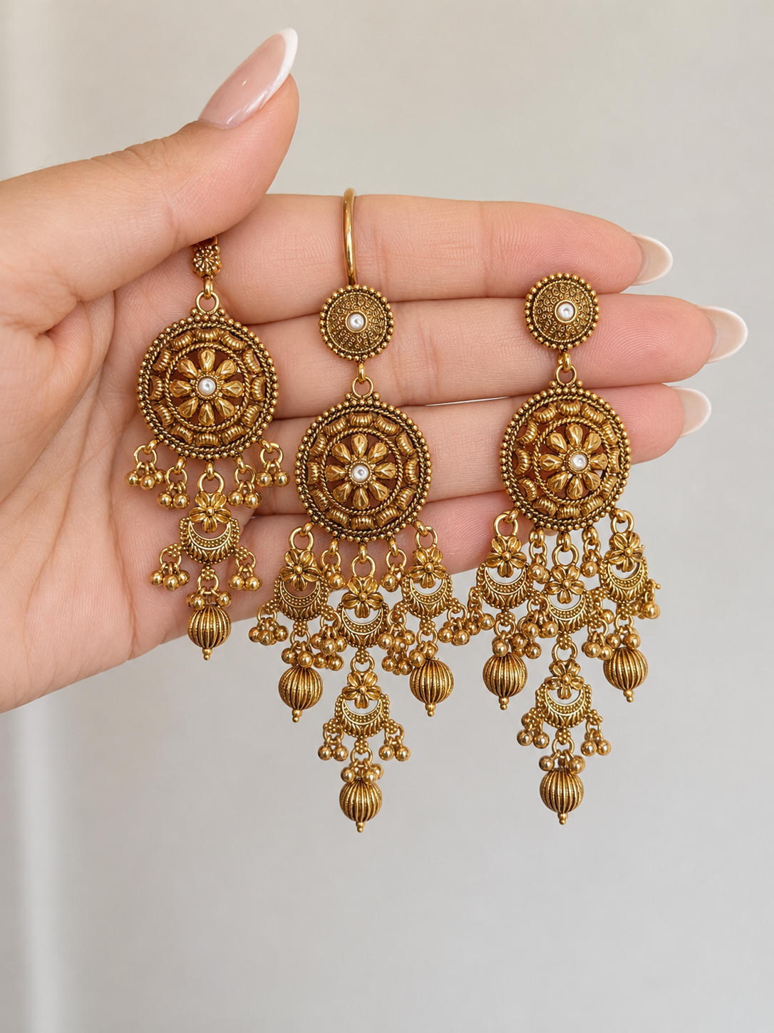 Premium Gold Plated Waterfall Style Necklace Set