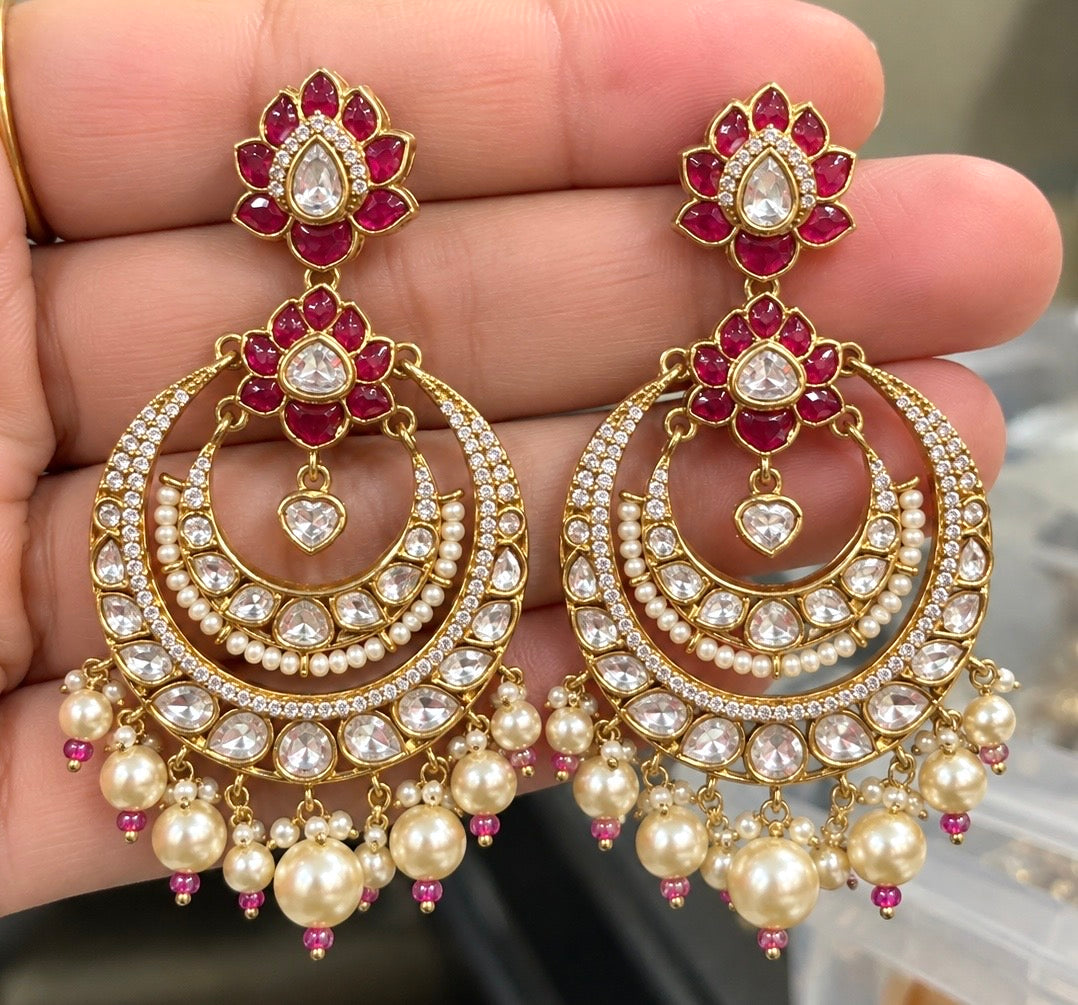 Muskaan Premium Moissanite Statement Earrings