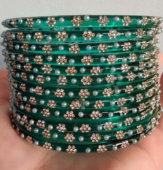 Sonal Pearl Glass Bangle Set
