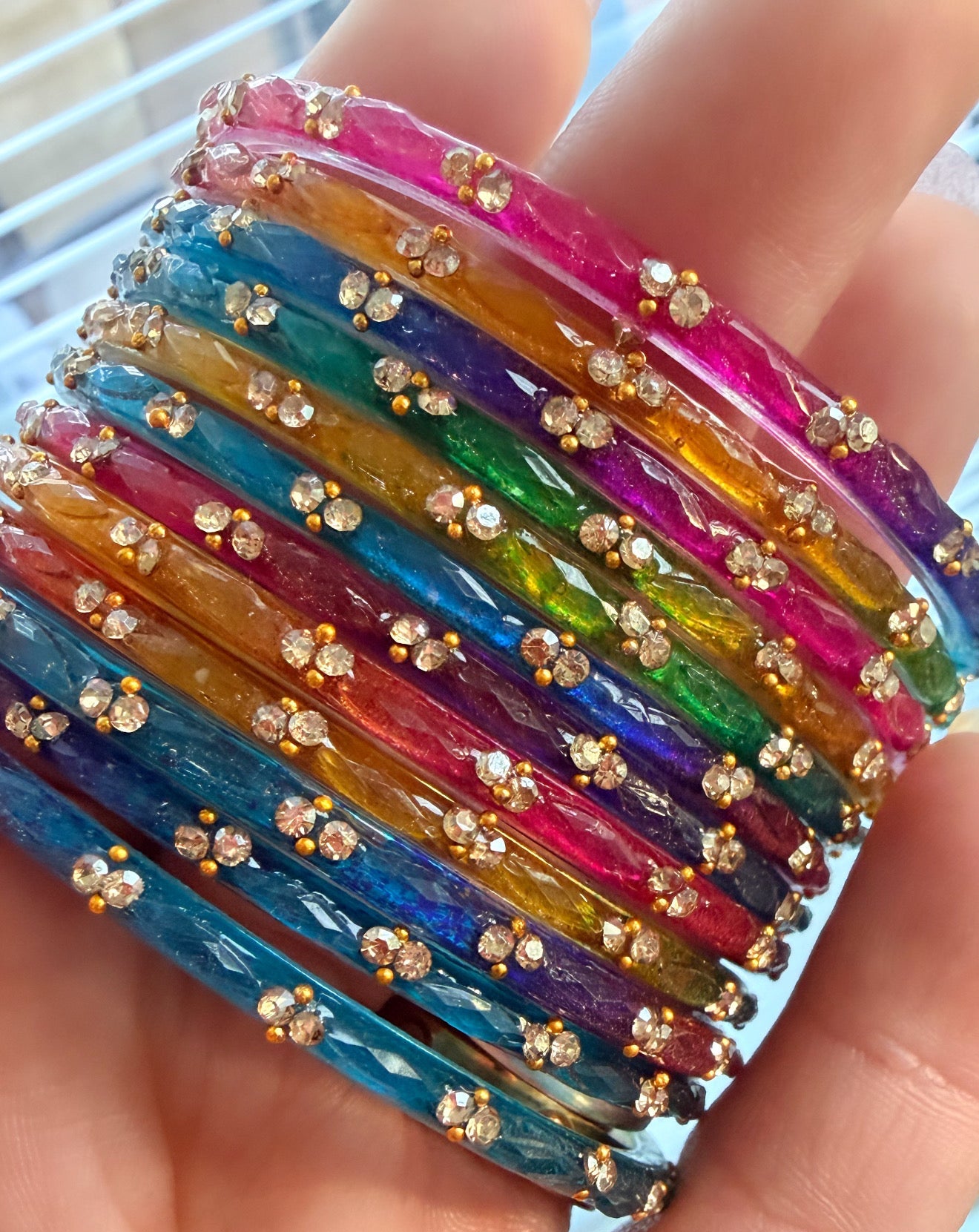 Sophia Glass Bangle Set