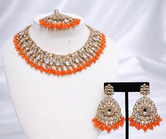 Hira Mirror Necklace Set