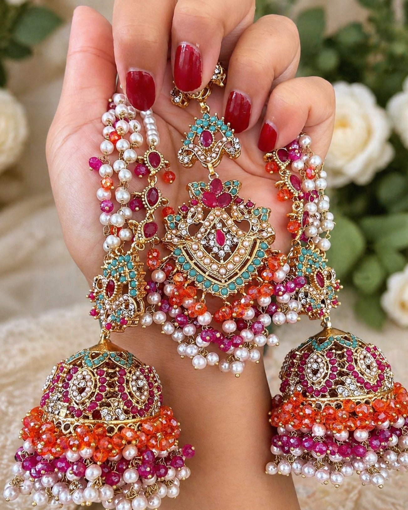 Zara Pakistani Style Sahara Jhumkis and Tikka Set