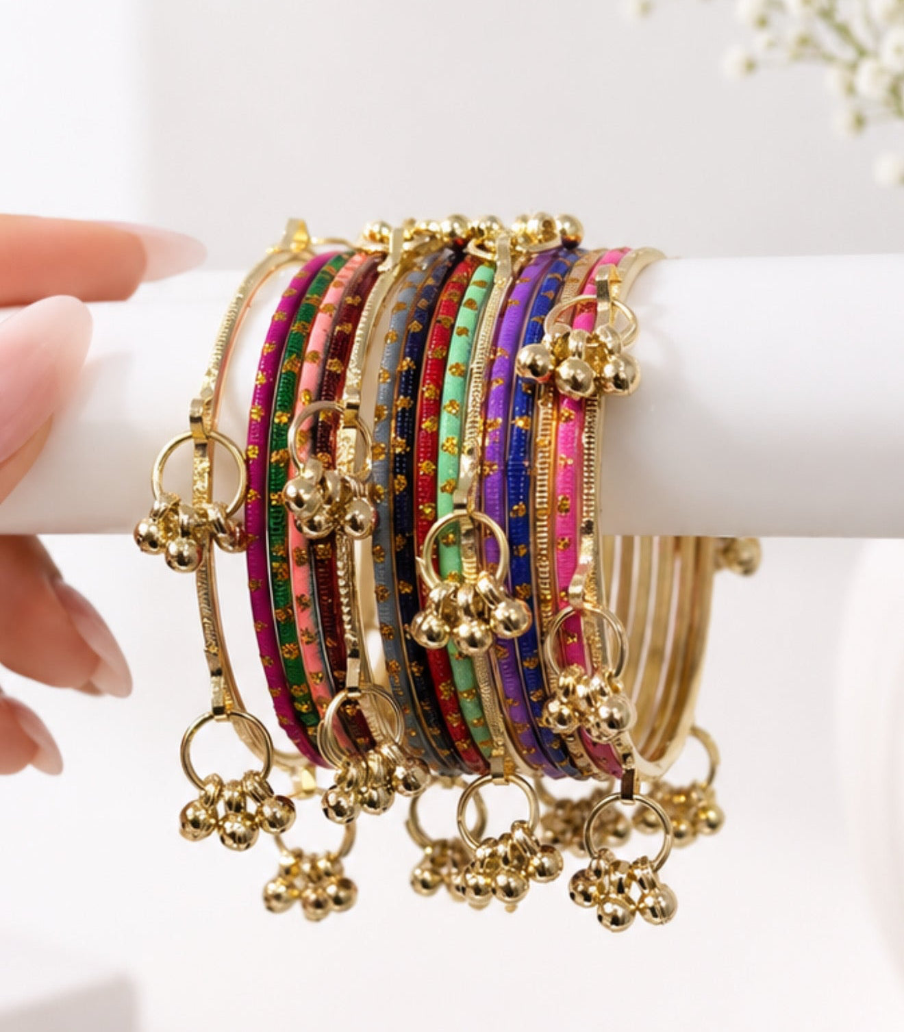 Kids Multi Color Bangle Set with Kashmiri Bangles