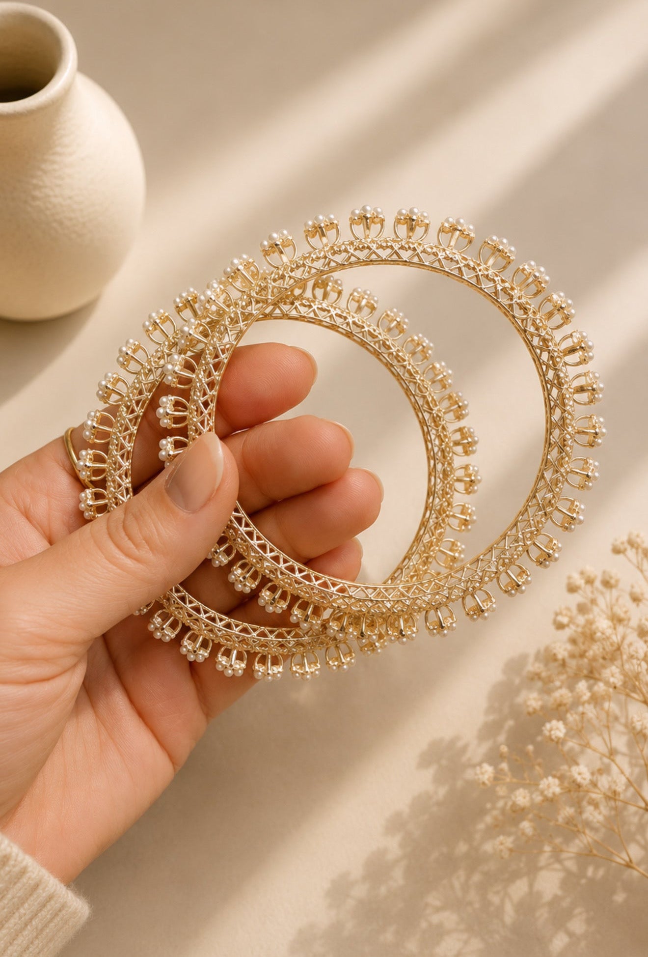 Noor Pearl Bangle Set