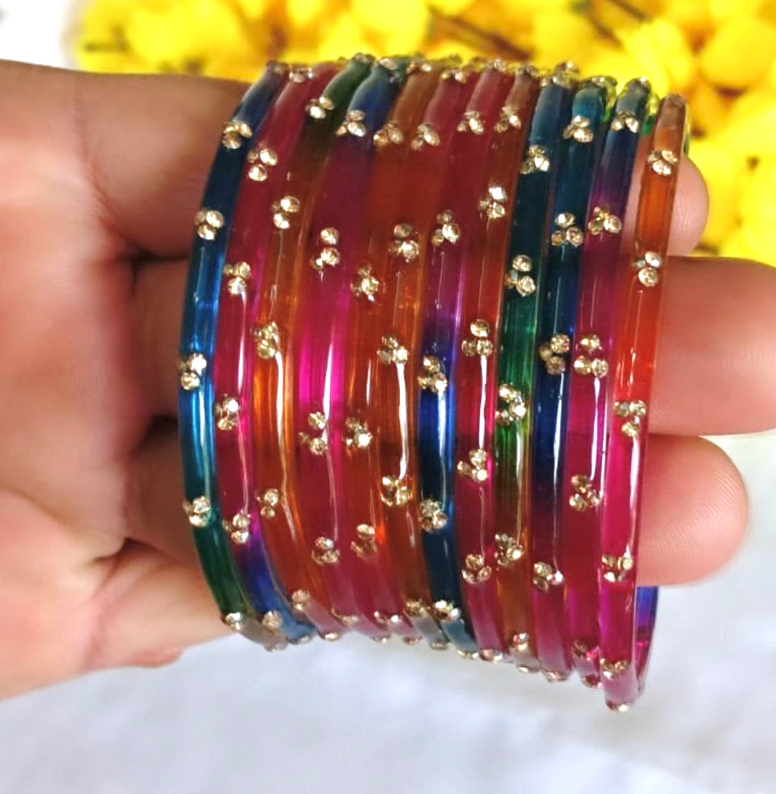 Sophia Glass Bangle Set