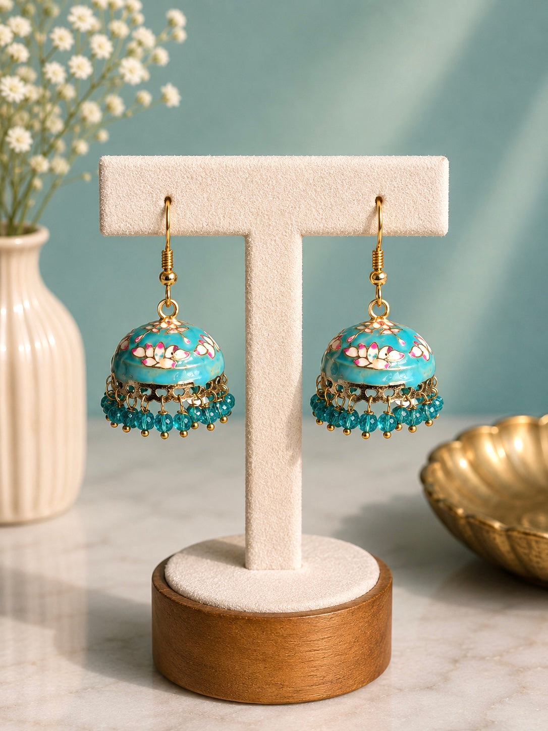 Gurnoor Meenakari Jhumkis