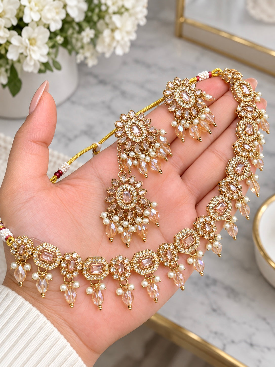 Mehar Reverse AD Sleek Necklace Set