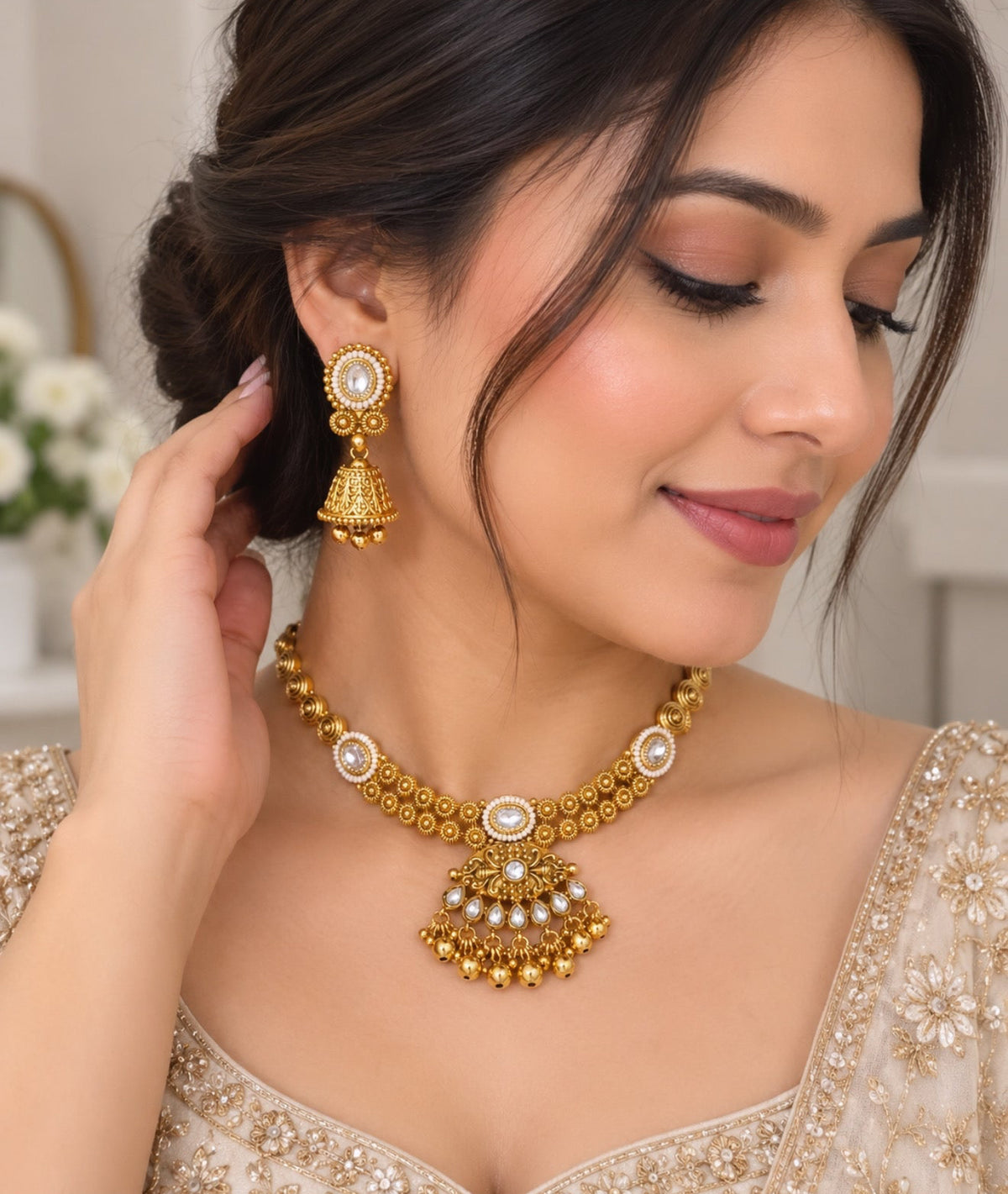 Reena Gold Plated Necklace Set