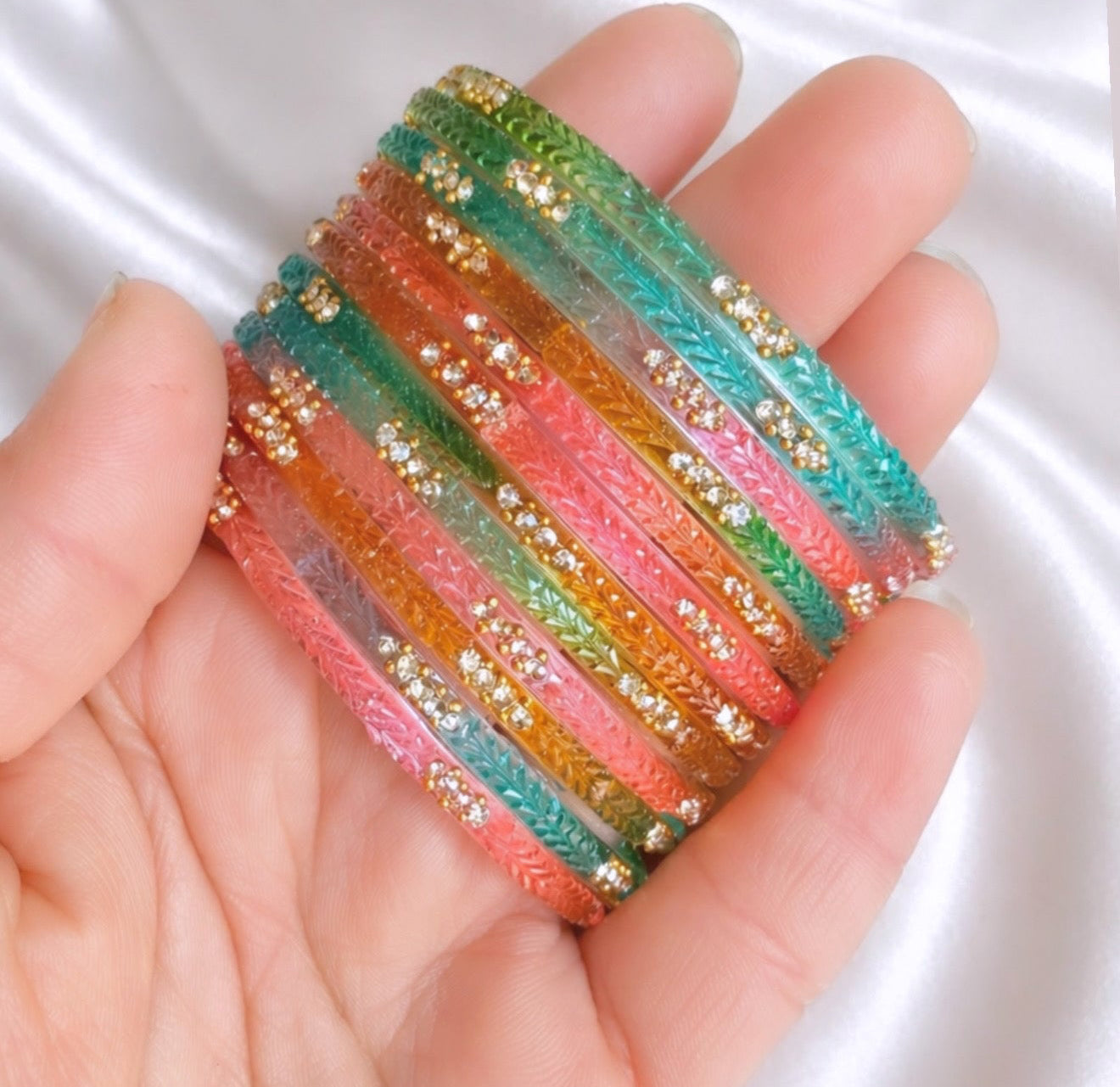 Sophia Glass Bangle Set