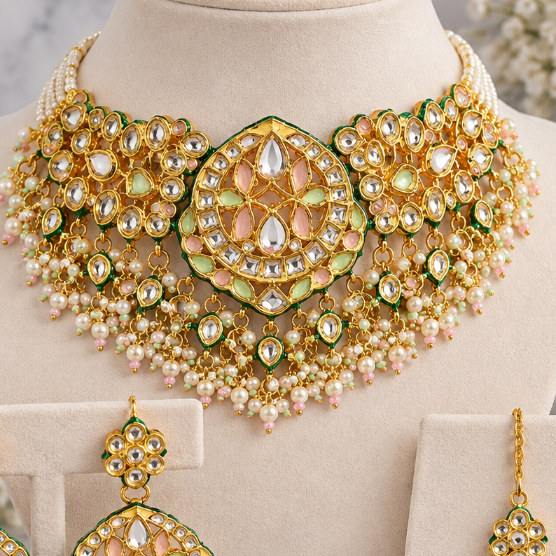 Thakkar Kundan Premium Quality Necklace Set